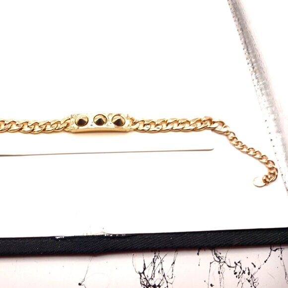 Mens Spiked Gold Tone Bracelet -Da Vinci New With Tags-8 " - Picture 1 of 9